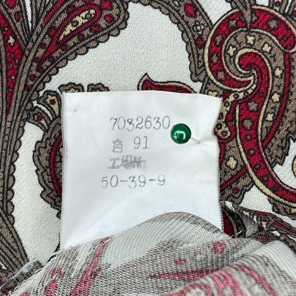 ADDENDA Top Womens M Paisley Shirt Blouse Button Front Long Sleeve Brown VTG - Picture 10 of 13